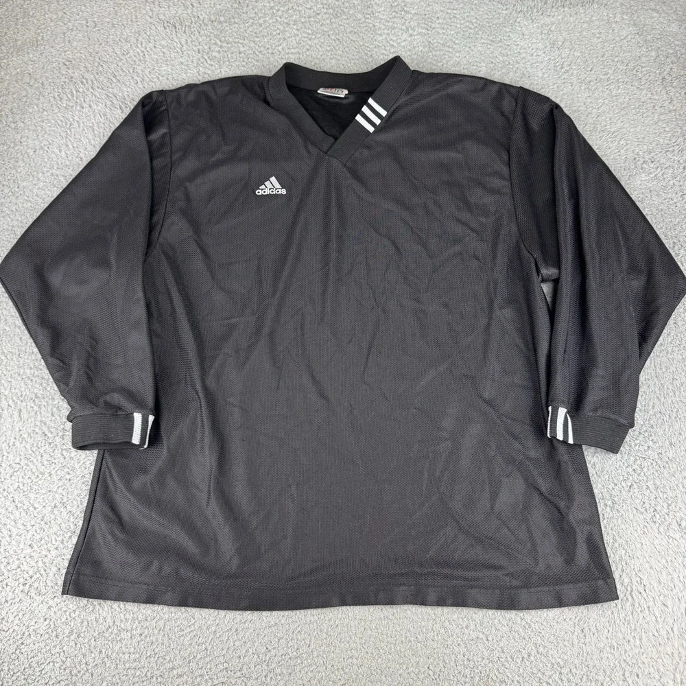 Adidas's Mens‎ Shirt Size Lg Vintage Pullover Black Dazzle Soccer Goalie 90s Y2k